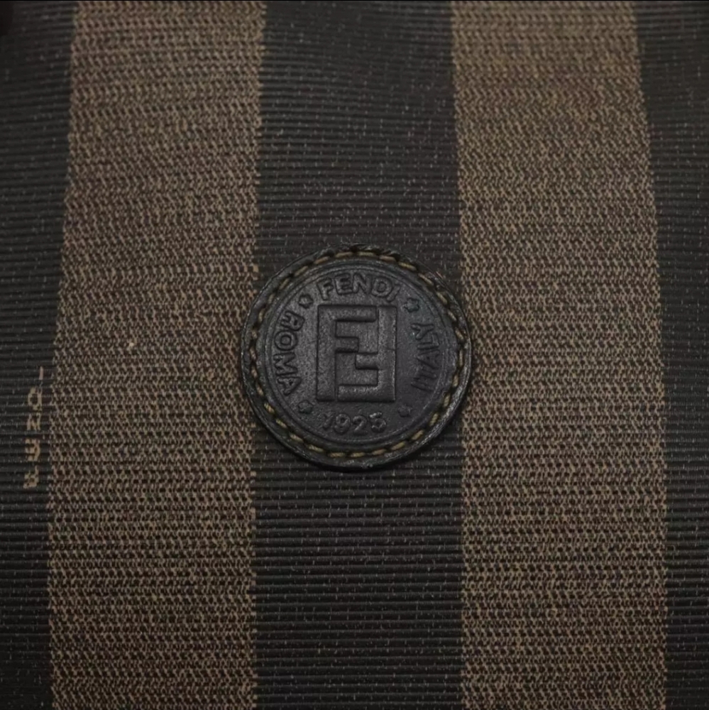 FENDI PECAN CANVAS HANDBAG BROWN/BLACK - Picture 11 of 16